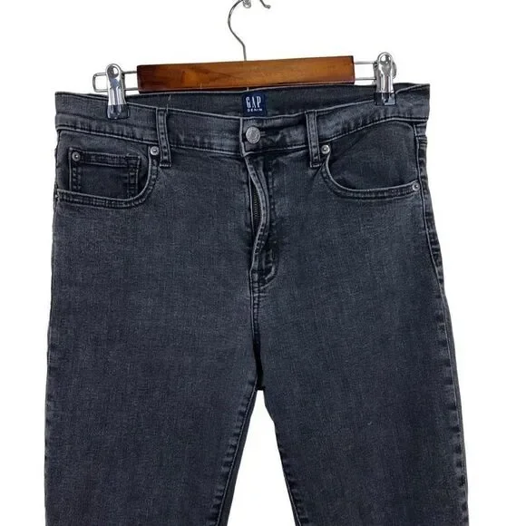 GAP True Skinny Gray wash Distressed Knee Denim Jeans Size 30 - Picture 2 of 8